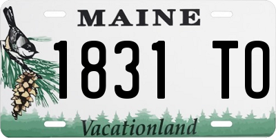 ME license plate 1831TO