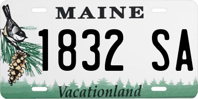 ME license plate 1832SA