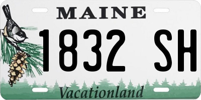 ME license plate 1832SH