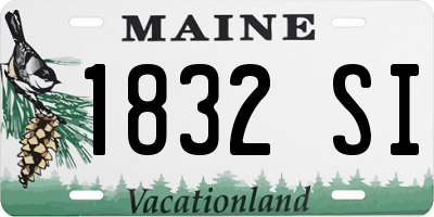 ME license plate 1832SI