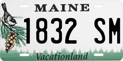 ME license plate 1832SM