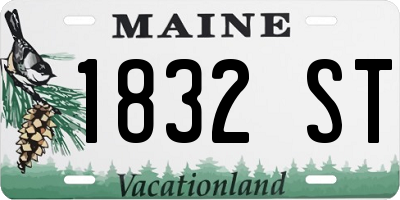 ME license plate 1832ST