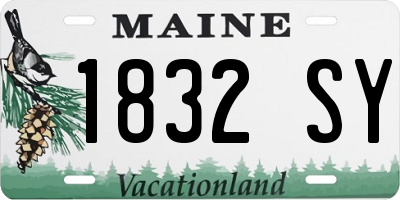 ME license plate 1832SY