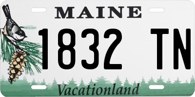 ME license plate 1832TN