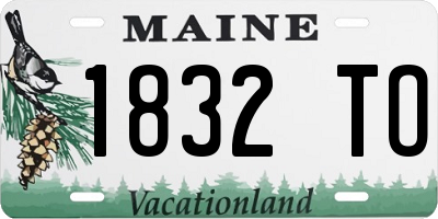 ME license plate 1832TO