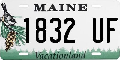 ME license plate 1832UF