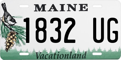 ME license plate 1832UG