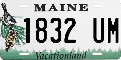 ME license plate 1832UM