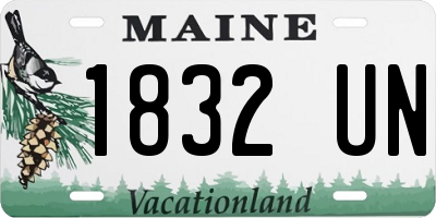 ME license plate 1832UN