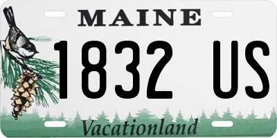 ME license plate 1832US