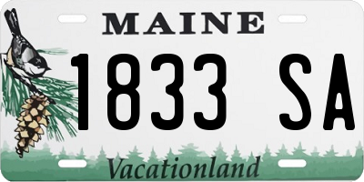 ME license plate 1833SA