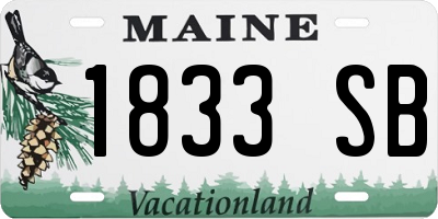 ME license plate 1833SB