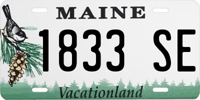 ME license plate 1833SE