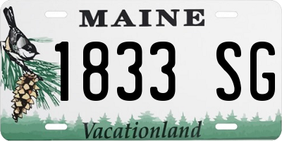 ME license plate 1833SG