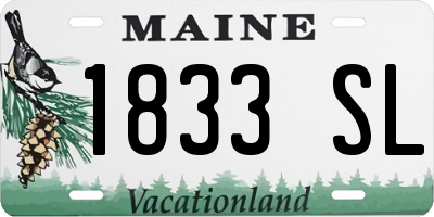 ME license plate 1833SL