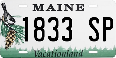 ME license plate 1833SP
