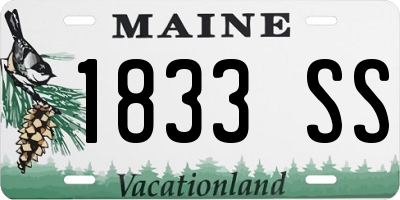 ME license plate 1833SS