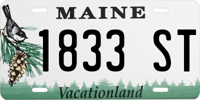 ME license plate 1833ST