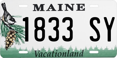 ME license plate 1833SY