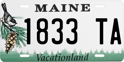 ME license plate 1833TA