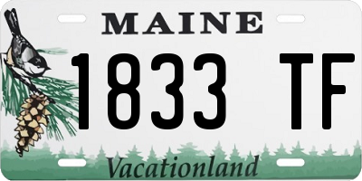 ME license plate 1833TF
