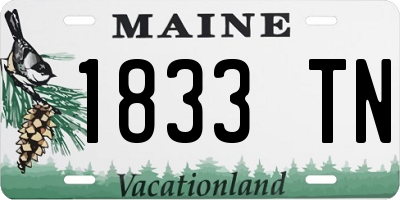 ME license plate 1833TN