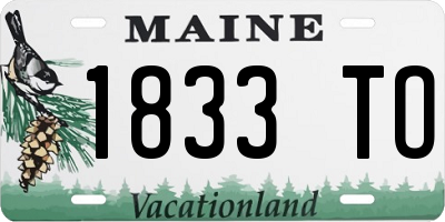ME license plate 1833TO
