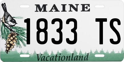ME license plate 1833TS