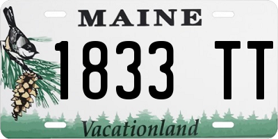 ME license plate 1833TT