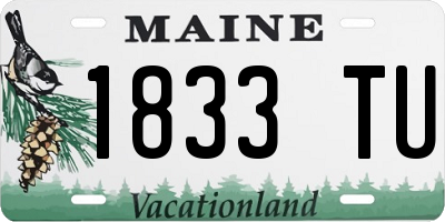 ME license plate 1833TU