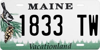 ME license plate 1833TW