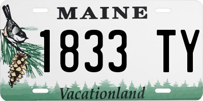 ME license plate 1833TY