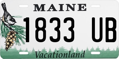 ME license plate 1833UB