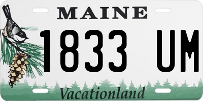 ME license plate 1833UM