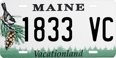 ME license plate 1833VC
