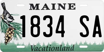 ME license plate 1834SA