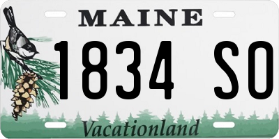 ME license plate 1834SO
