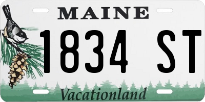 ME license plate 1834ST