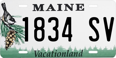 ME license plate 1834SV