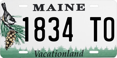 ME license plate 1834TO