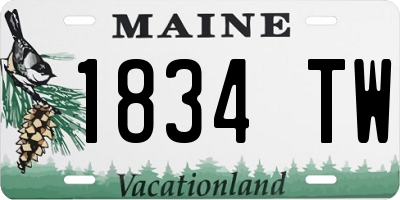 ME license plate 1834TW