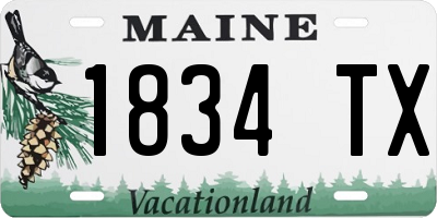 ME license plate 1834TX