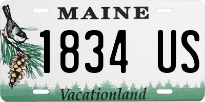 ME license plate 1834US
