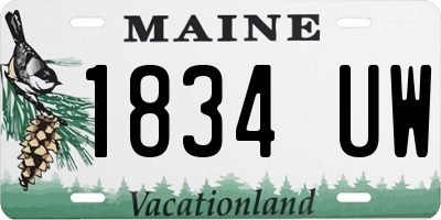 ME license plate 1834UW