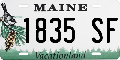 ME license plate 1835SF