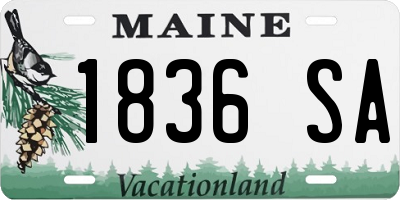 ME license plate 1836SA