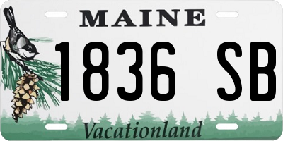 ME license plate 1836SB