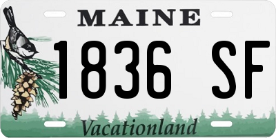 ME license plate 1836SF