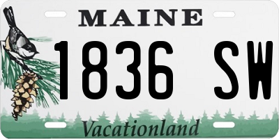 ME license plate 1836SW