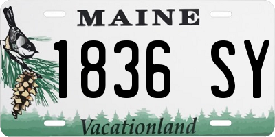 ME license plate 1836SY